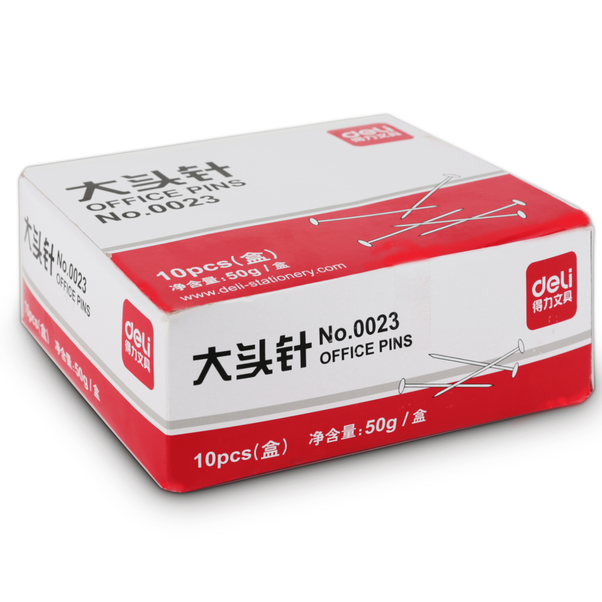 得力(deli) 0023 辦公大頭針24mm 100枚 商務裝訂文件固定憑證小號固定珍珠針