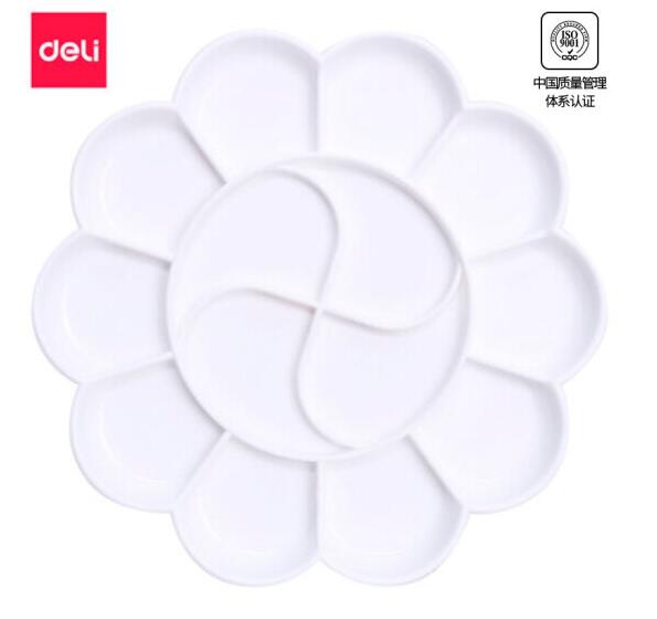 得力(deli)9403 優(yōu)質(zhì)14格塑料梅花型大號水粉顏料調(diào)色盤/調(diào)色盒/調(diào)色板/調(diào)色碟