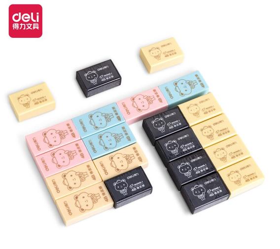 得力(deli) 33012   21塊多規(guī)格可愛橡皮 學(xué)生考試?yán)L畫橡皮擦套裝