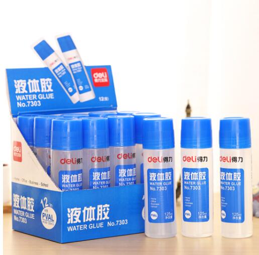 得力(deli) 7303  125ml高粘度液體膠 學(xué)習(xí)辦公通用膠水 12只裝 辦公用品