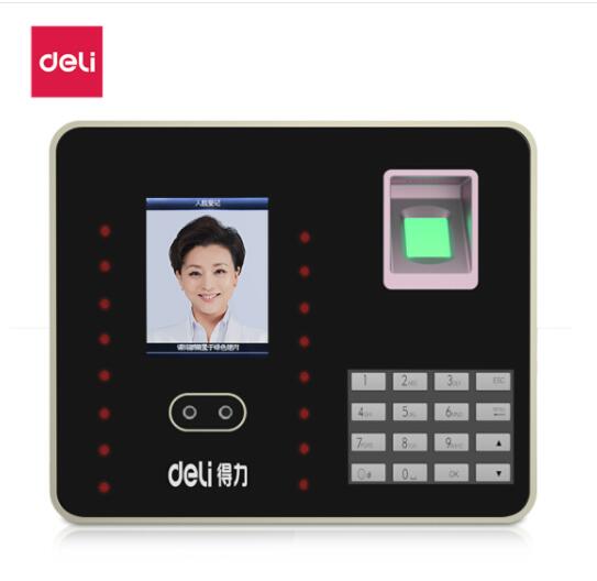 得力(deli)33155 面部指紋混合識別免軟件考勤機 人臉識別+指紋識別+密碼驗證三合一智能打卡機 支持局域網(wǎng)
