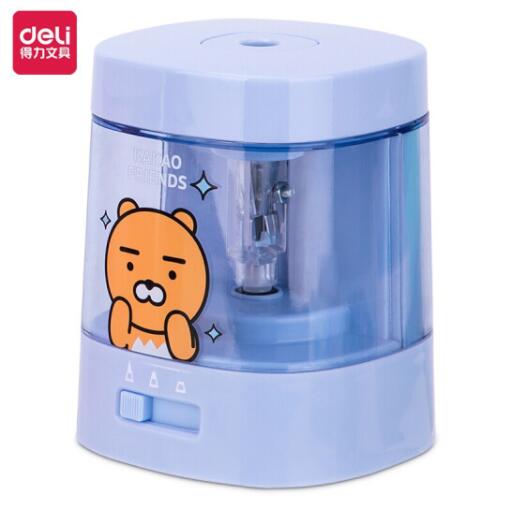 得力(deli)68658 藍(lán)色  kakao電動(dòng)卷筆刀 多功能電動(dòng)削筆機(jī) 筆尖粗細(xì)可調(diào)節(jié)削筆器 鉛筆轉(zhuǎn)筆刀