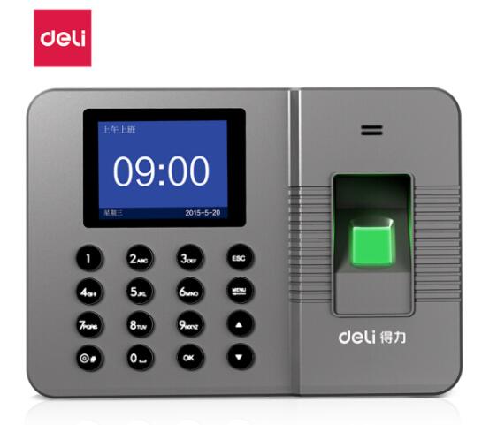 得力（deli）33113 辦公設備智能指紋考勤機 免軟件打卡機 自動生成報表